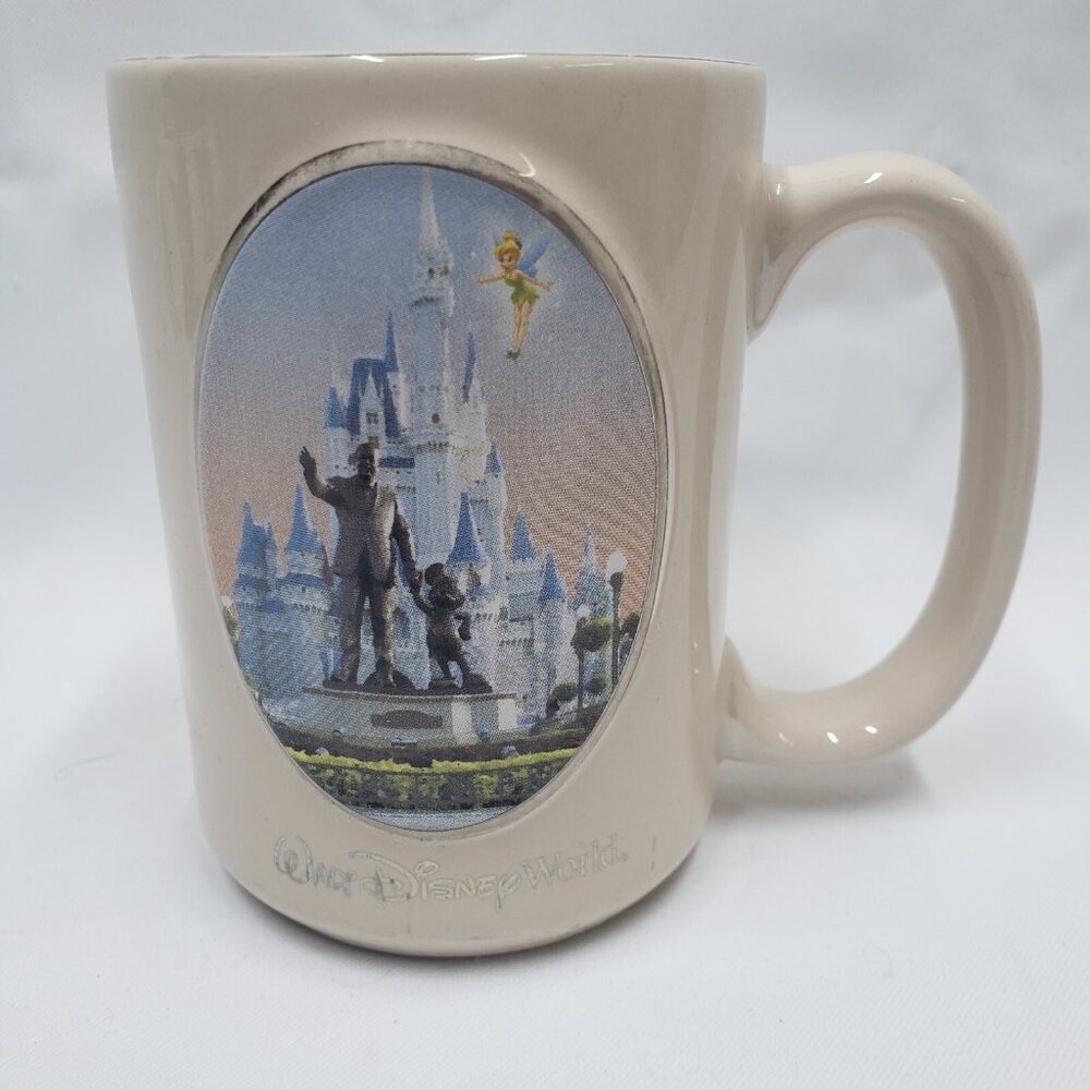 Coffee Tea Mug Walt Disney Theme Parks Walt and Mickey Statue Tinkerbell Castle